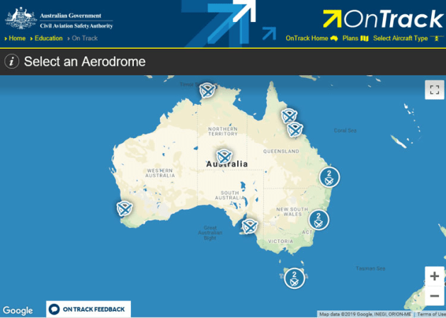 CASA's OnTrack provided information on 13 high-volume airports around Australia. (CASA)