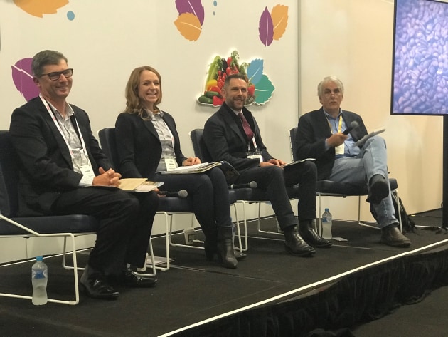 L-R: Nick Bez, Mobium Group director; Niki Ford, Australian Organic MD; Dr Andrew Monk, Australian Organic Ltd director; and Tim Sperry, The Tim Sperry Goup president.