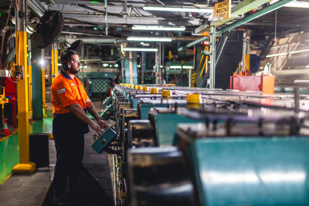 Orora's Revesby site: Capacity boosted with second can line.
