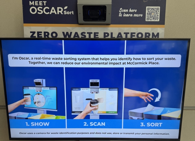 OSCAR Sort AI recycling bin at Pack Expo International 2024, Chicago