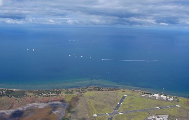 The air armada passes over RAAF Williams at Point Cook. (Bronni Bowen)