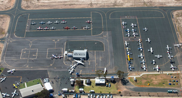 Wentworth Airport provided plenty of space for both the exhibition and aircraft parking. (Kathy Mexted)