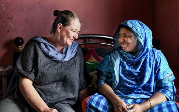 Oxfam Australia Chief Executive Lyn Morgain and Parvin* who works in a factory supplying clothing to a leading Australian fashion retailer. Photo by: Mohammad Rakibul Hasan - OxfamAUS
*name changed
