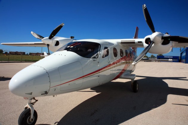 The Continental option on the P2012 has three-blade props compared to the four-blade props on the Lycoming version. (Tecnam)