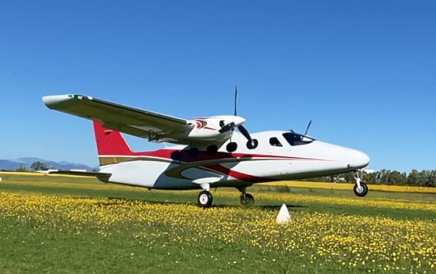 A Tecnam P2012 STOL performs a short take-off at Tecnam's headquarter in Capua, Italy. (Tecnam)