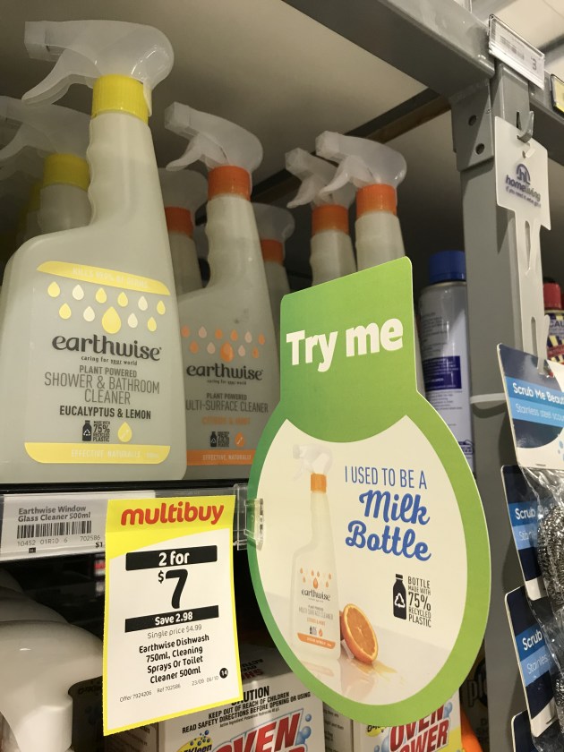 PIDA 2020 Sustainable Packaging Design Special Award finalist: Pact Group for New Zealand's Earthwise brand of PCR 75% rHDPE household cleaning range.