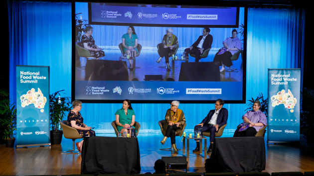 At the National Food Waste Summit Calls for a National Food Donation Tax Incentive have intensified this week with the release of a report outlining its design and implementation analysis at the National Food Waste Summit in Brisbane. 
(L_R): Carolyn Cameron, Sector Action Plan Lead, Stop Food Waste Australia (facilitator); Brianna Casey, CEO, Foodbank; Ronni Kahn, CEO, OzHarvest; Steve Clifford, CEO, SecondBite; Georgie Aley, National Sector Lead, Packaged Consumer Goods & Agribusiness, KPMG Australia.
