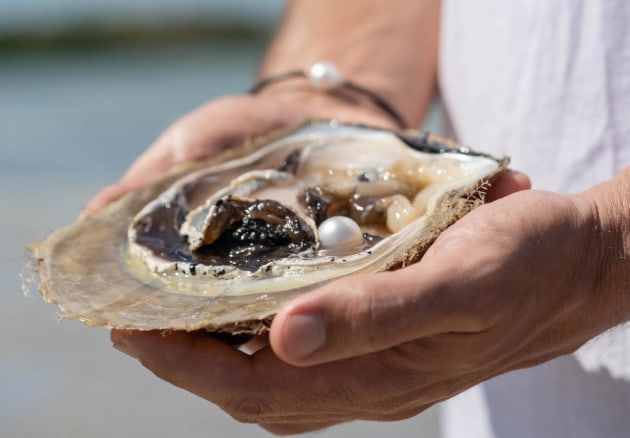 The Pearlers Gin uses the mantle, or by-product, of the cultured pearling process.
Image: Pearls of Australia