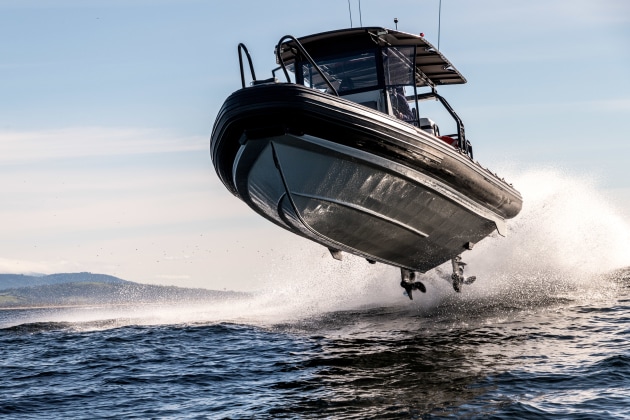 A new high-speed, Tasmanian built tactical watercraft has been launched by PFG Group, a locally owned polymer and metal fabrication company based in Prince of Wales Bay. (Supplied)