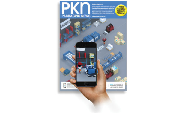 Downloading the AUSPACK2019 app and scanning the PKN AUSPACK Preview issue cover activates an AR animation powered by Dreemar.