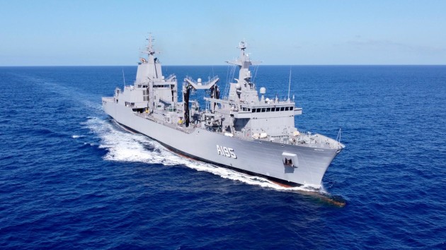 The Royal Australian Navy (RAN)&rsquo;s new Auxiliary Oiler Replenishment (AOR) ship, NUSHIP Supply, arriving at HMAS Stirling, Garden Island in Western Australia. (Supplied)