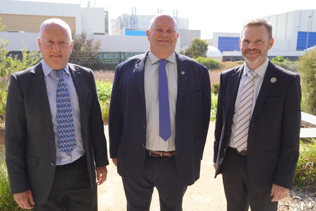 Rob Dunbar (AMT), Ian Salter (BMT) and Paul Berryman (BAE Systems).

Credit: BAE Systems Australia