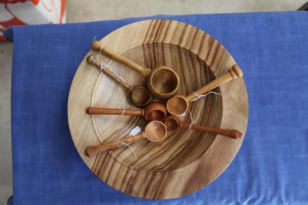 Barry Brooke brought along his turned spoons &ndash; as a point of difference.
