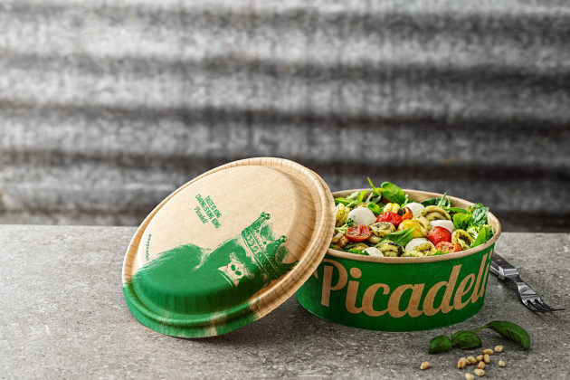 Picadeli says its salad bowl lids will now be made from fibre.