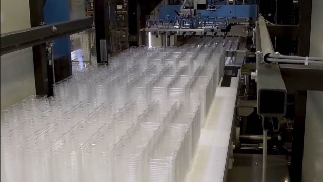 Thermoformed trays made from rPET are manufactured by Pact Packaging division.
Source: Pact Group