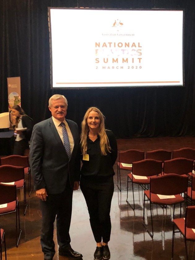 WPO president Pierre Pienaar and Australian Institute of Packaging executive director Nerida Kelton at the National Plastics Summit.