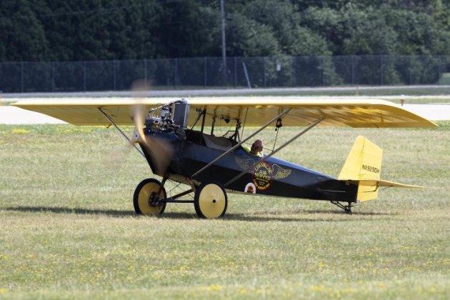 This home-built Pietenpol Air Camper has been fitted with a Ford Model A engine with a custom-made radiator. (Philip Hosking)