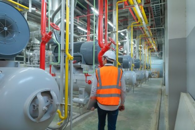 Plantroom compressors.