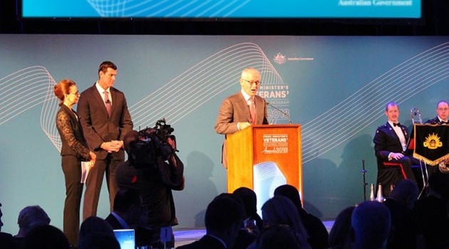 Malcolm Turnbull speaking at the awards. Credit: Australian Government via Contact