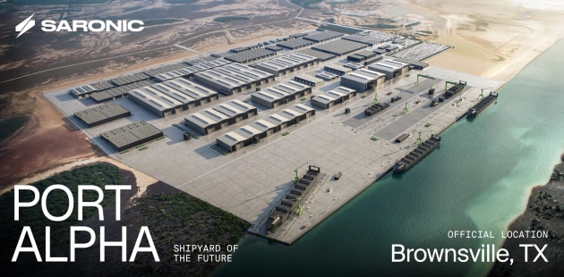 Saronic has selected Brownsville, Texas as the future home of Port Alpha, its next-generation shipyard designed with the intention of helping restore American maritime strength and significantly expand the nation&rsquo;s shipbuilding capacity.

Credit: Saronic