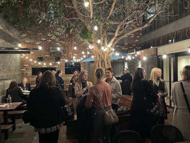 Women in Print: Enjoying a relaxed evening at the Royal Saxon in Melbourne. Image: Print21