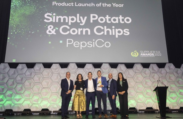 Woolworths' annual Supplier of the Year Awards were held this week, recognising suppliers' excellence across 18 categories. 
PepsiCo won New Product Launch of the Year for its Simply range of potato and corn chips.