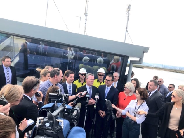 The Naval Shipbuilding College announcement today. Credit: Chris Pyne via Twitter