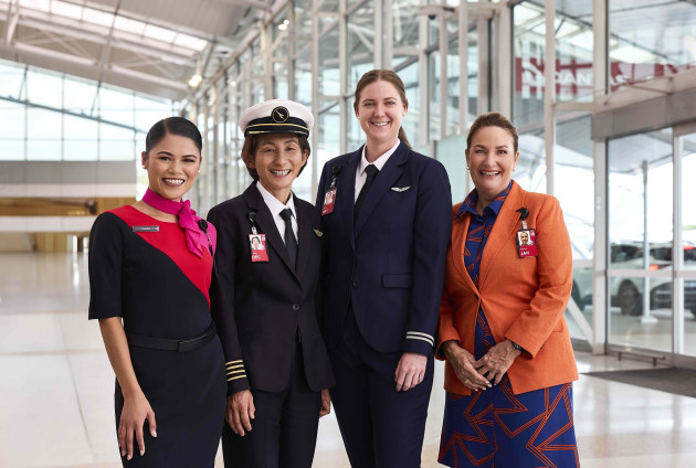 Qantas and Jetstar operated a series of domestic flights crewed entirely by women in the lead-up to 8 March. Image Qantas Group.