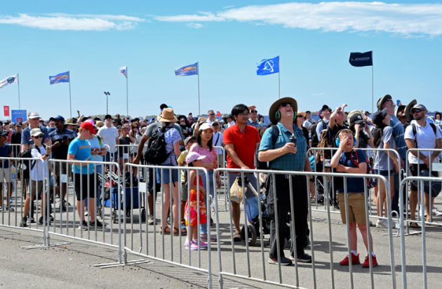 People were still waiting in entry queues at 1.00 pm on the Sunday, illustrating that Avalon 2023 was one of the hottest tickets in town. (Steve Hitchen)