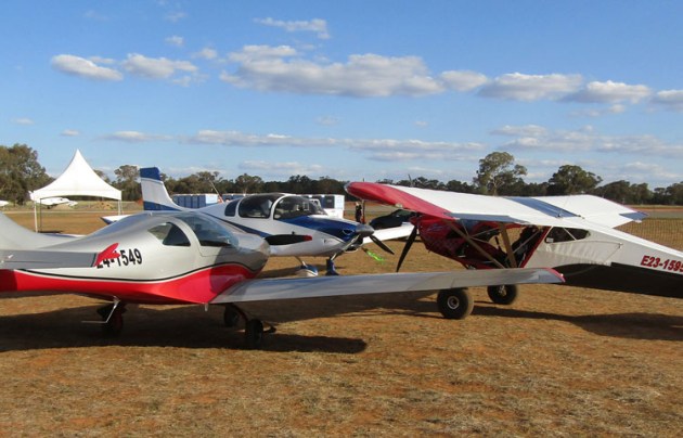 Recreational aircraft in conference in the display area. (Paul Southwick)
