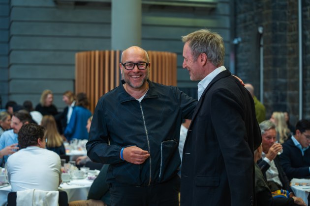 Gabby Leibovich with Briskin Investments founder David Briskin at Ragtrader's Breakfast of Big Ideas in Melbourne in 2024.