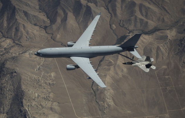 A RAAF KC-30A refuels a USAF F-22 Raptor during trials at Edwards Air Force Base in California.
Defence
