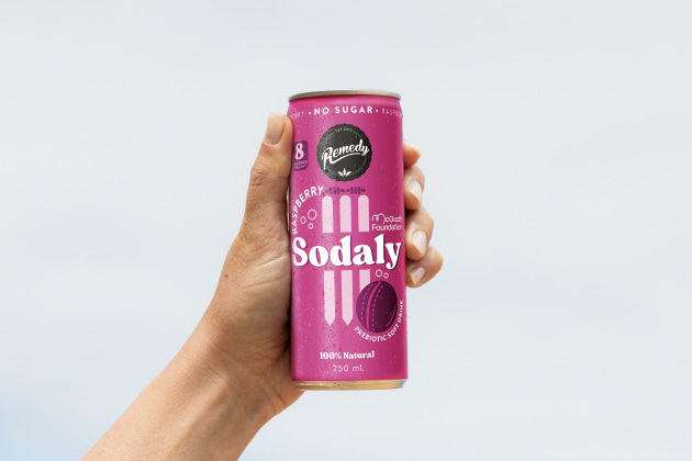 Remedy and Helio team on Sodaly Raspberry can.
Source: Orora