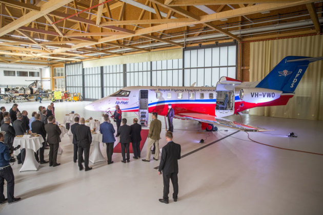 Pilatus presented the first Royal Flying Doctor Service PC-24 to the RFDS at a ceremony in Stans, Switzerland. (Pilatus Aircraft)