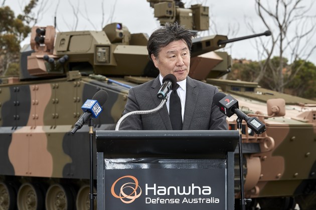 The former Managing Director of HDA, Richard Cho. 

Credit: Hanwha Defense Australia