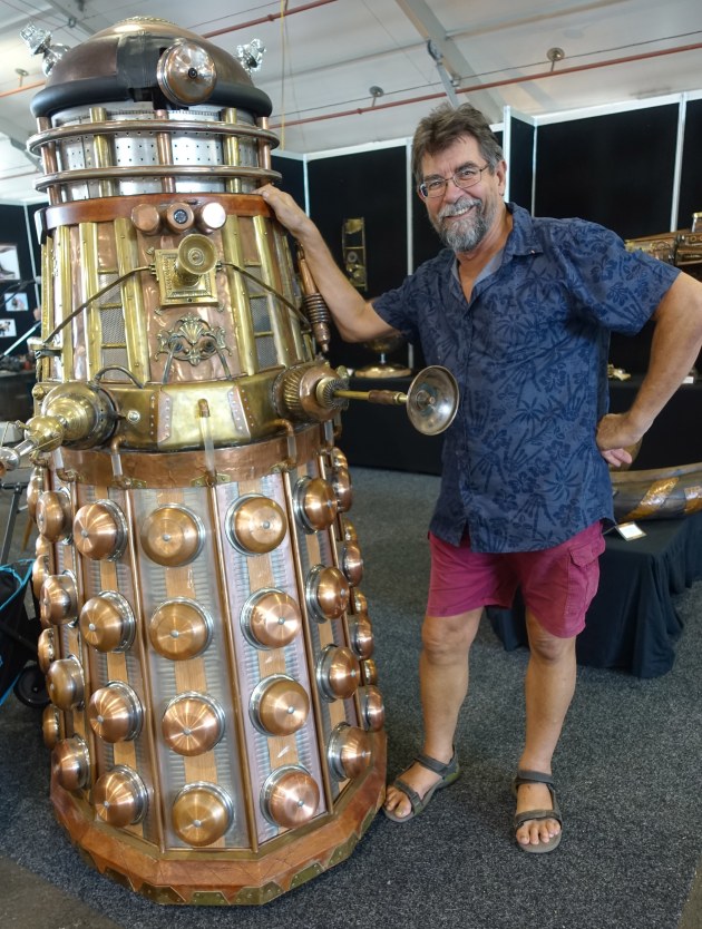 Vince Austin's dalek got itself arrested by well known woodworker and Wood Review author Richard Vaughan