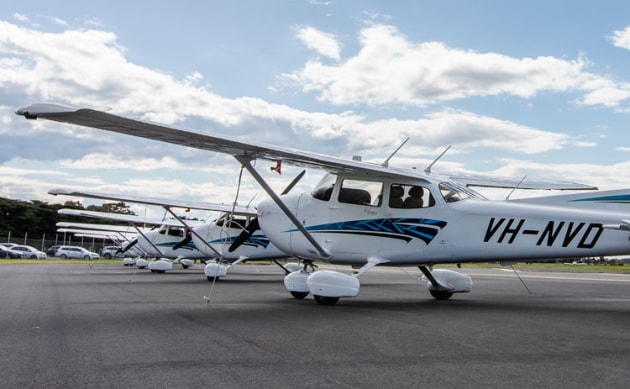 A portion of the new RMIT Aviation Academy fleet. (RMIT University)