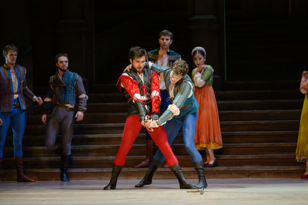 Laurynas Vejalis as Tybalt and Joshua Gillemot-Rodgerson as Romeo. Photo by Stephen A'Court.