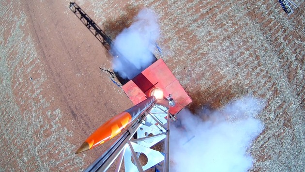 The Sighter 150 rocket flew to a height of almost 30,000 feet in less than 30 seconds. (Black Sky Aerospace)
