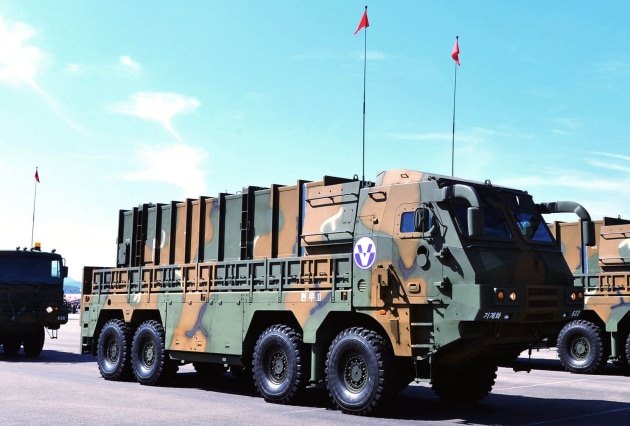 South Korea has been developing its own missile arsenal with its Hyunmoo family of cruise and ballistic missiles, pictured is a Hyunmoo 2. (ROK MND)