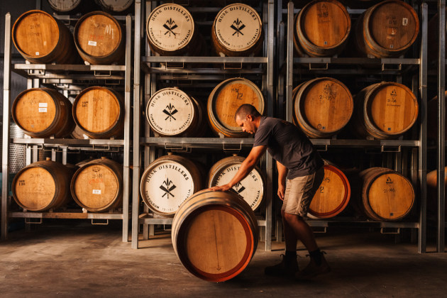 Barrels of Husk Rum.