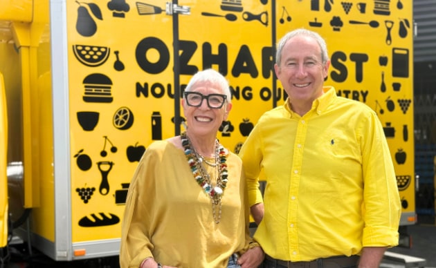 OzHarvest founder and CEO Ronni Kahn with successor James Goth. Image: OzHarvest