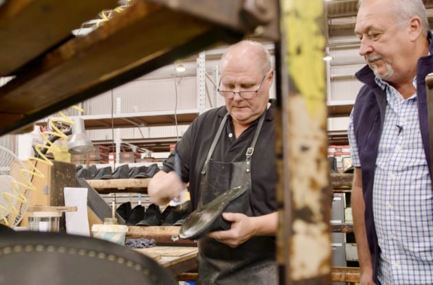 Rossi Boots - Shoemaker David Bailey and consultant and former factory manager Mike Williams.