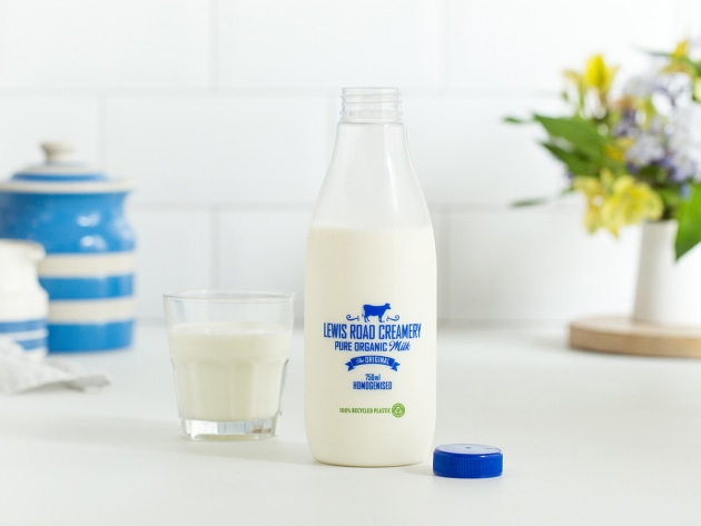 Lewis Road Creamery's rPET bottle.