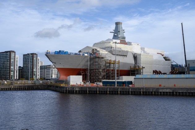 The first of class HMS Glasgow in build at BAE Systems' Govan shipyard. (BAE Systems)
