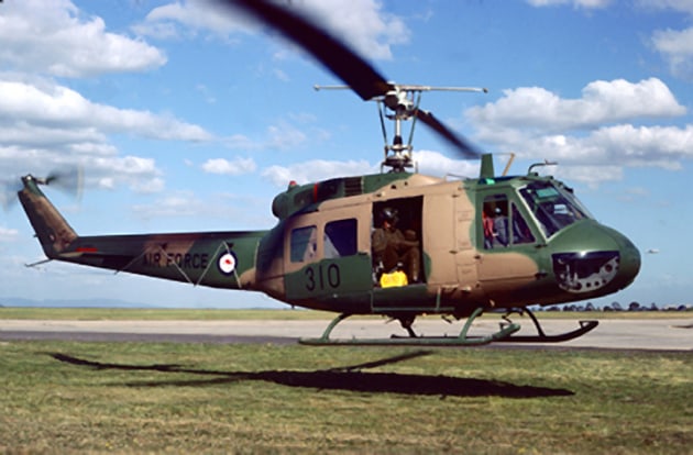 UH-1 Iroquois (Hueys) had their distinctive rotor thump, a movie favourite.