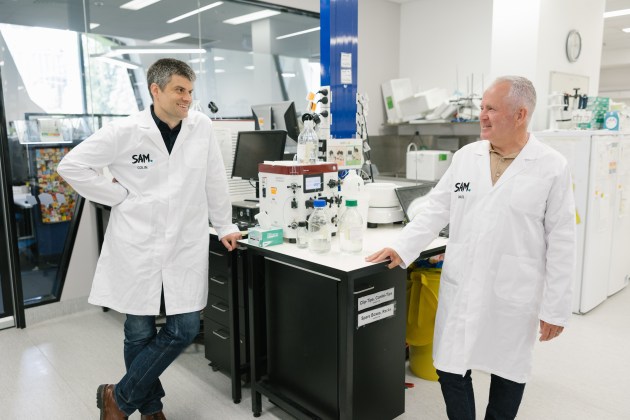Bringing infinite recycling to life: (l-r) Samsara's Prof. Colin Jackson, chief science officer, with Paul Riley, chief executive officer