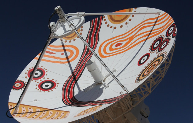 Indigenous artwork on the Alice Springs antenna.
Geoscience Australia