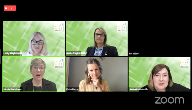 A panel filled with passion and purpose (clockwise): Lindy Hughson, publisher PKN and Food & Drink Business; Nadia Taylor, co-founder and director of tna; CEO of Planet Protector Packaging, Joanne Howarth; co-founder and director of The Better Packaging Co, Kate Bezar; and Brisbane-based plastics researcher and PhD Candidate at the University of Queensland, Nicole Garofano.
