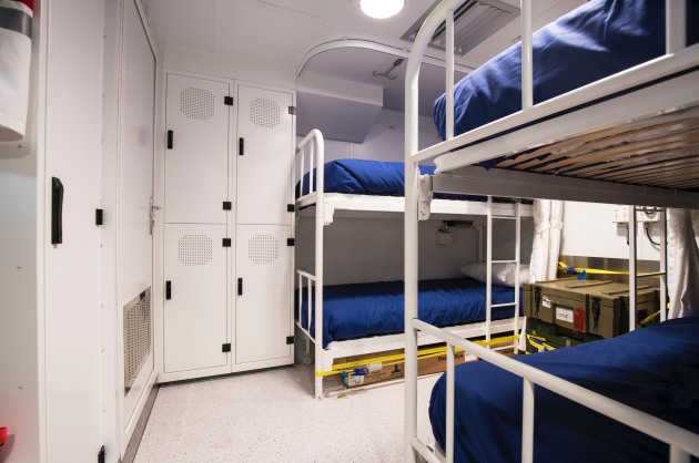The interior fit out of HMAS Hobart, which was done by Taylor Bros. (Supplied)
